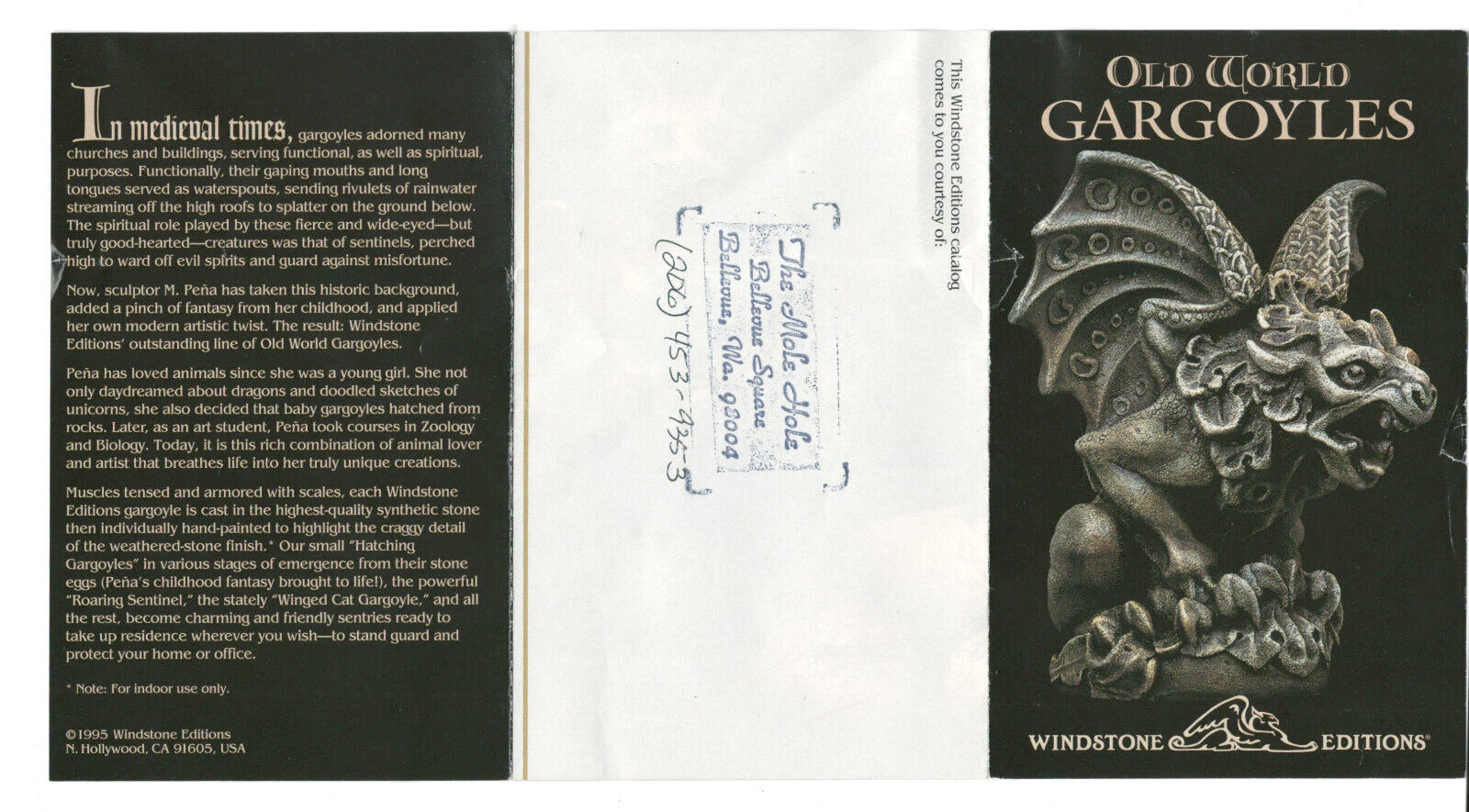 Windstone Editions 1995 Old World Gargoyles Cat Pena Catalog Brochure