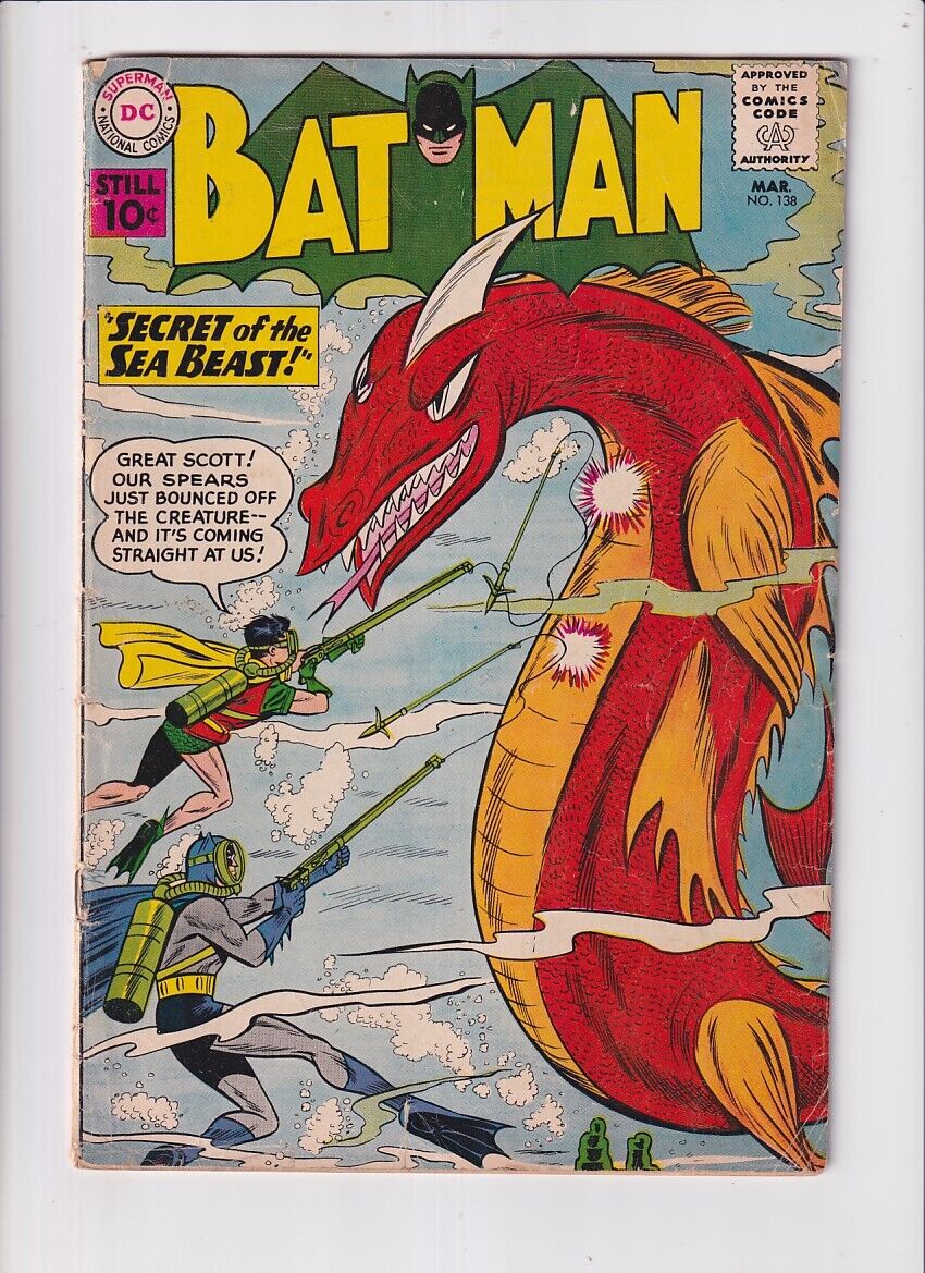 Batman (1940) # 138 (3.5-VG-) (980955) Secret of the Sea-Beast 1961