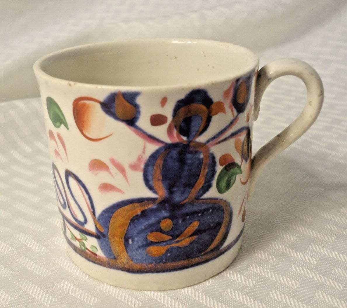 Colorful Antique Staffordshire Porcelain Gaudy Welsh Small Mug 3\