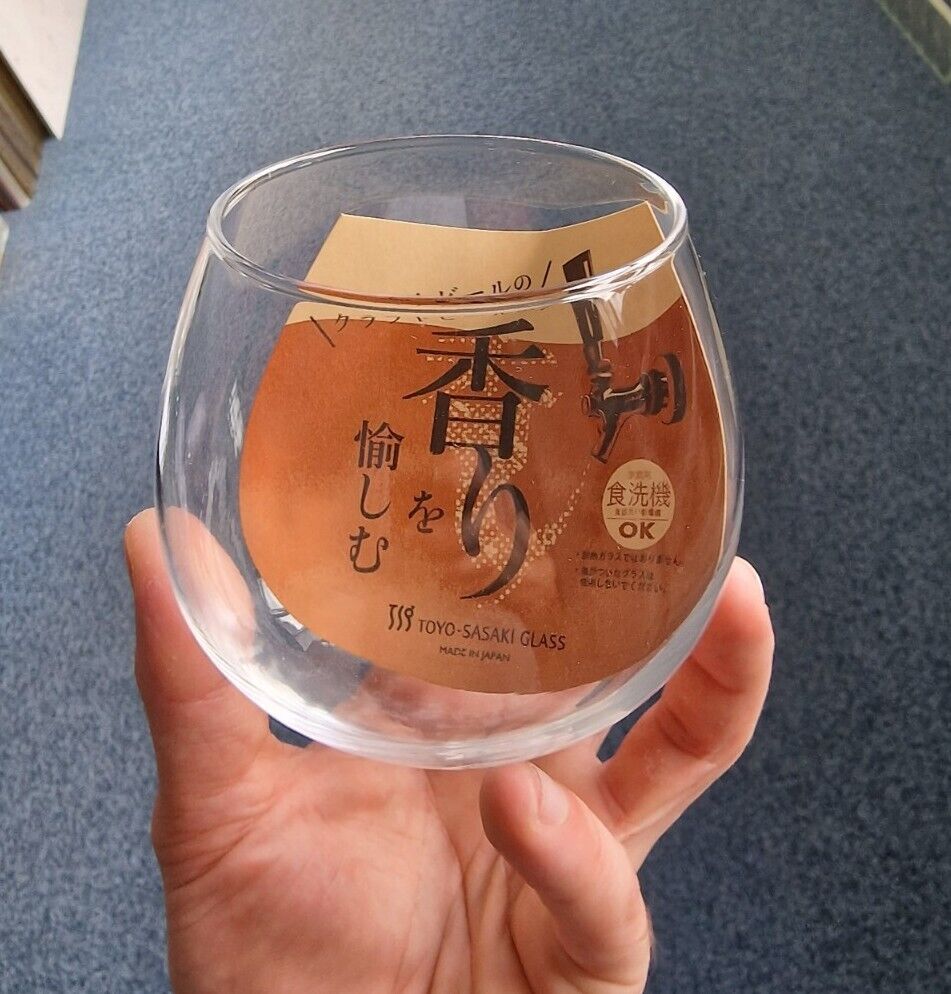 🌸 Elegant Toyo Sasaki Beer/Wine Glass 495ml - Authentic Japanese Quality 