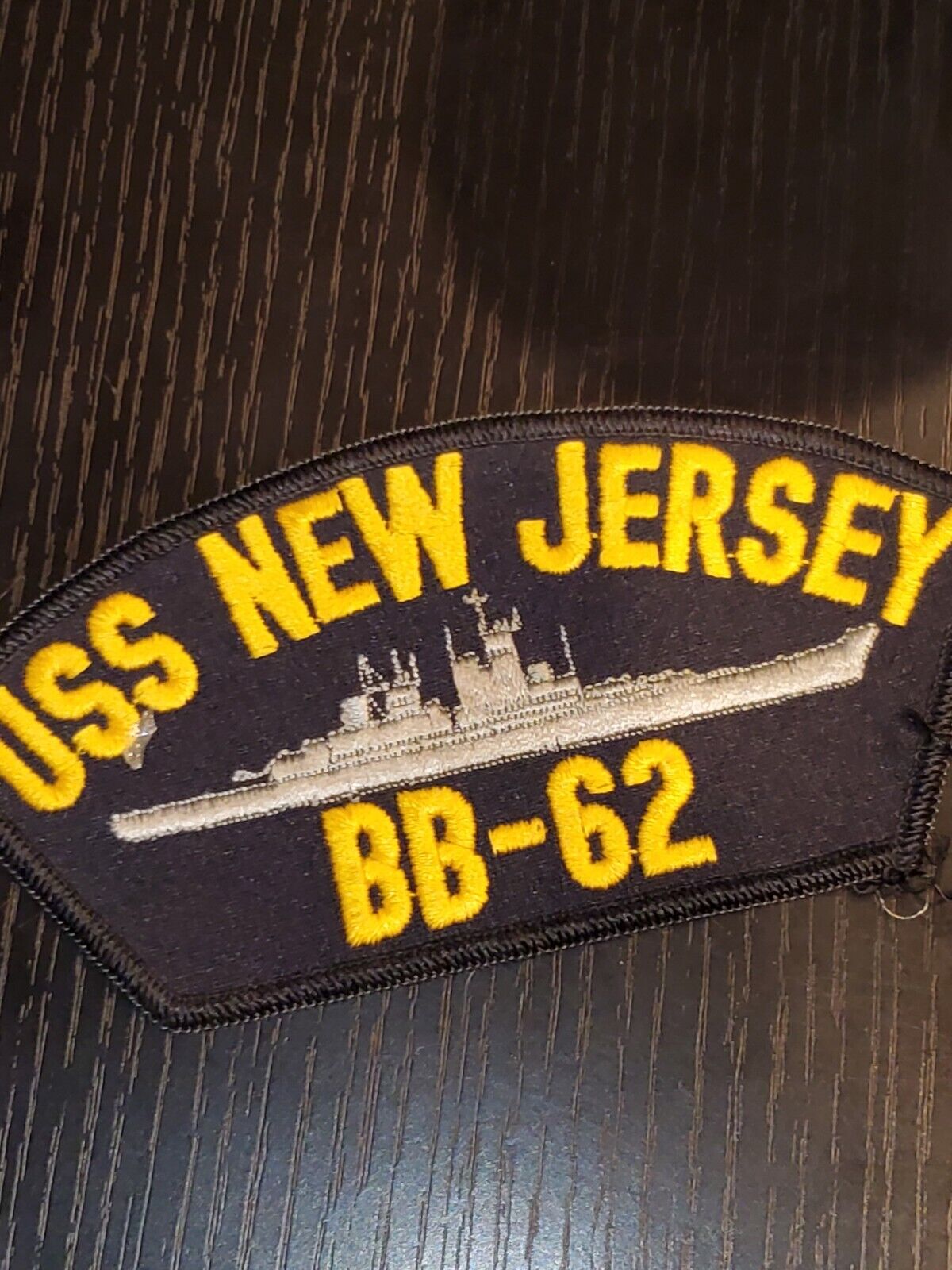 1960s 70s USN Navy Cap Patch USS New Jersey BB-62 L@@K