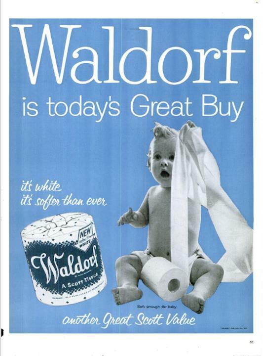 1954 Waldorf PRINT AD A Scott bath Tissue