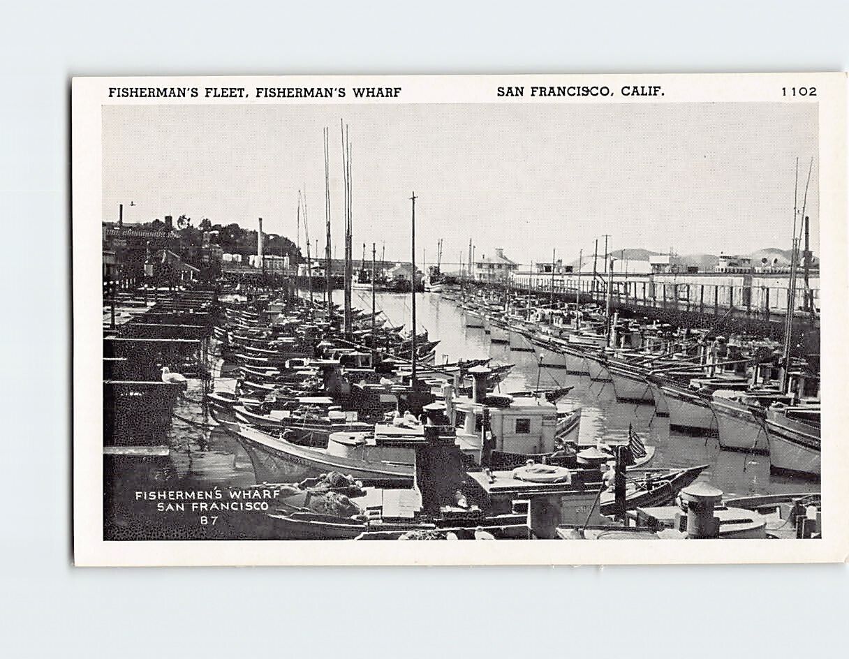 Postcard Fisherman's Fleet Fisherman's Wharf San Francisco California USA