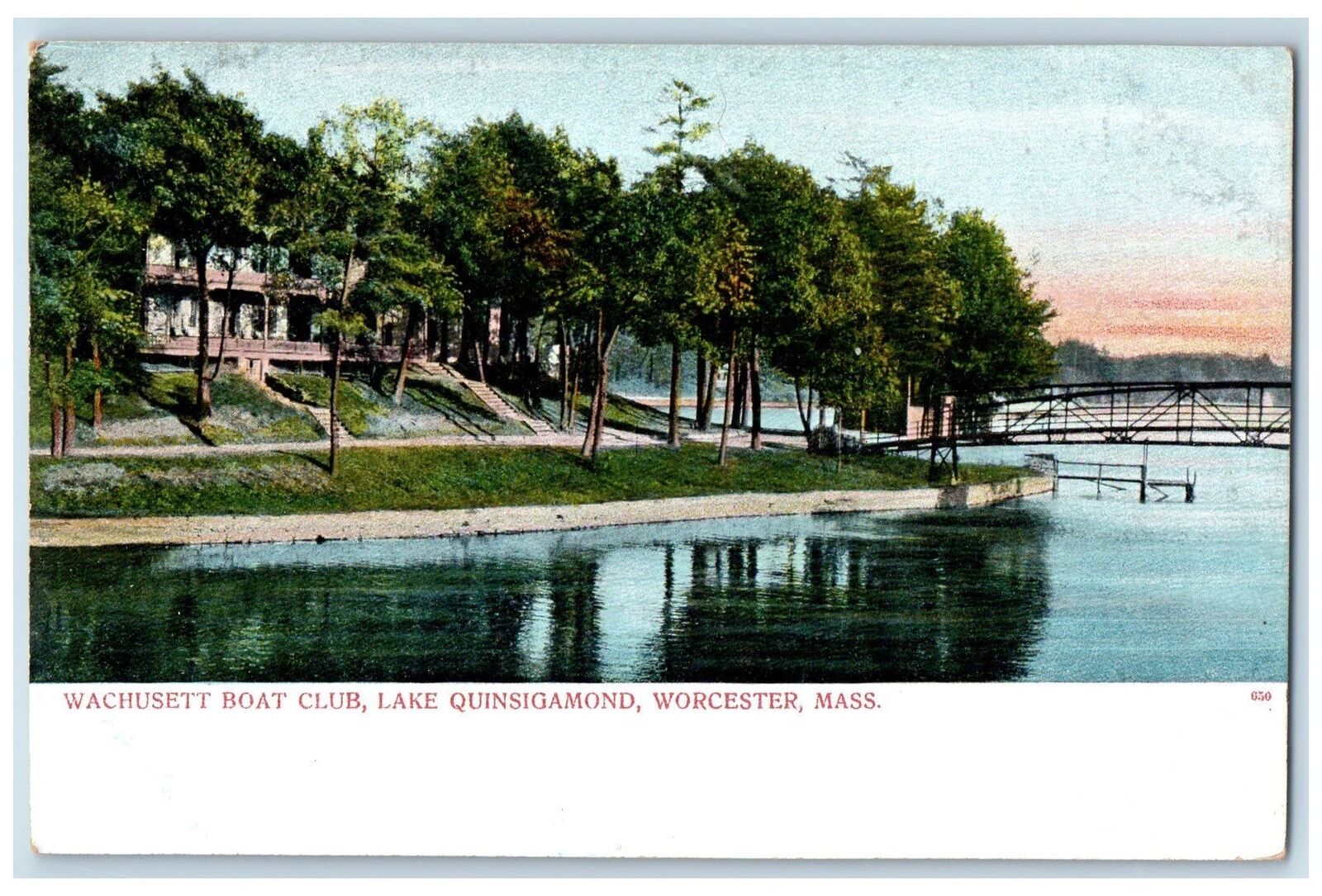 c1905 Wachusett Boat Club Lake Quinsigamond Worcester Massachusetts MA Postcard