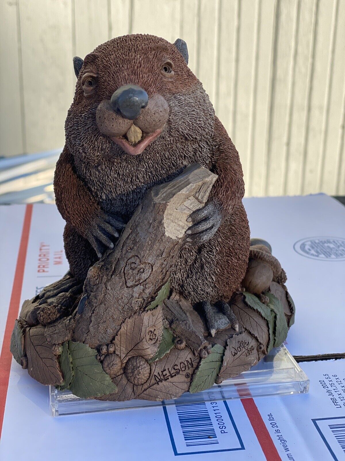 Vintage Tim Wolfe Cairn Studios Nelson,  Beaver Sculpture Signed Numbered 1992