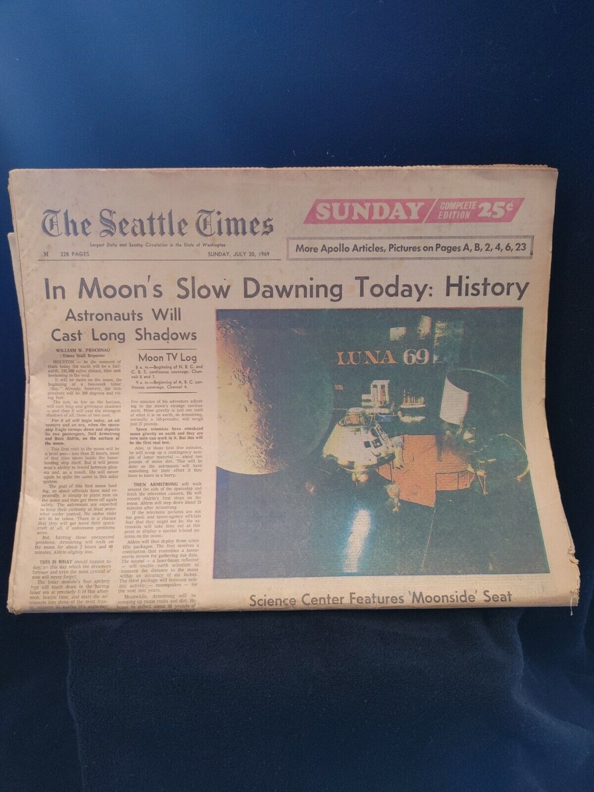 Full Paper Sunday July 20, 1969 - The Seattle Times - Great Shape