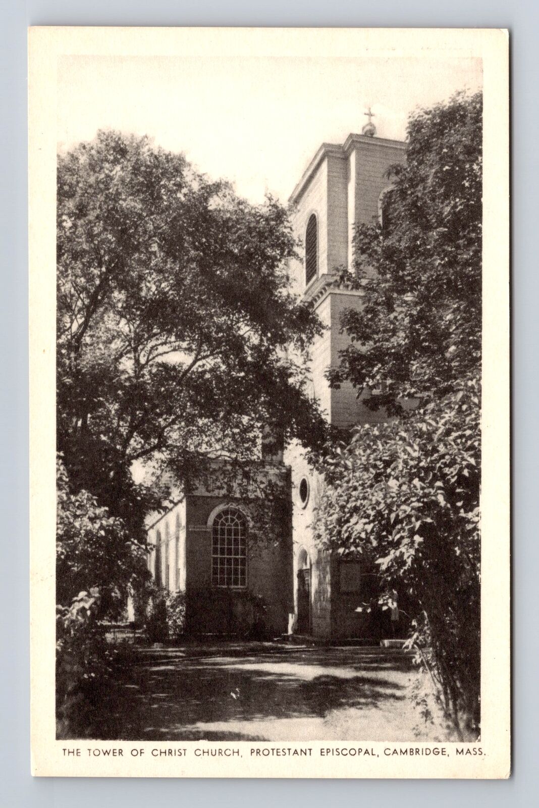 Cambridge MA- Massachusetts, The Tower Of Christi Church, Vintage Postcard