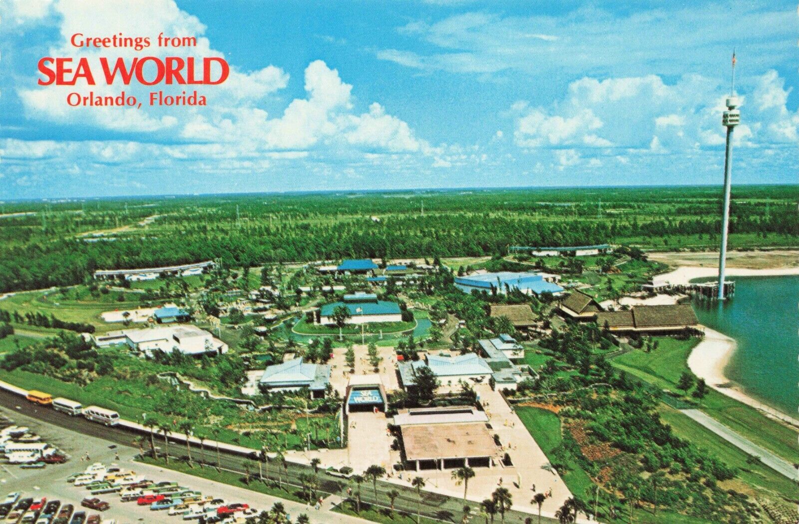 Postcard Sea World Ariel View of America\'s Finest Oceanarium Orlando FL