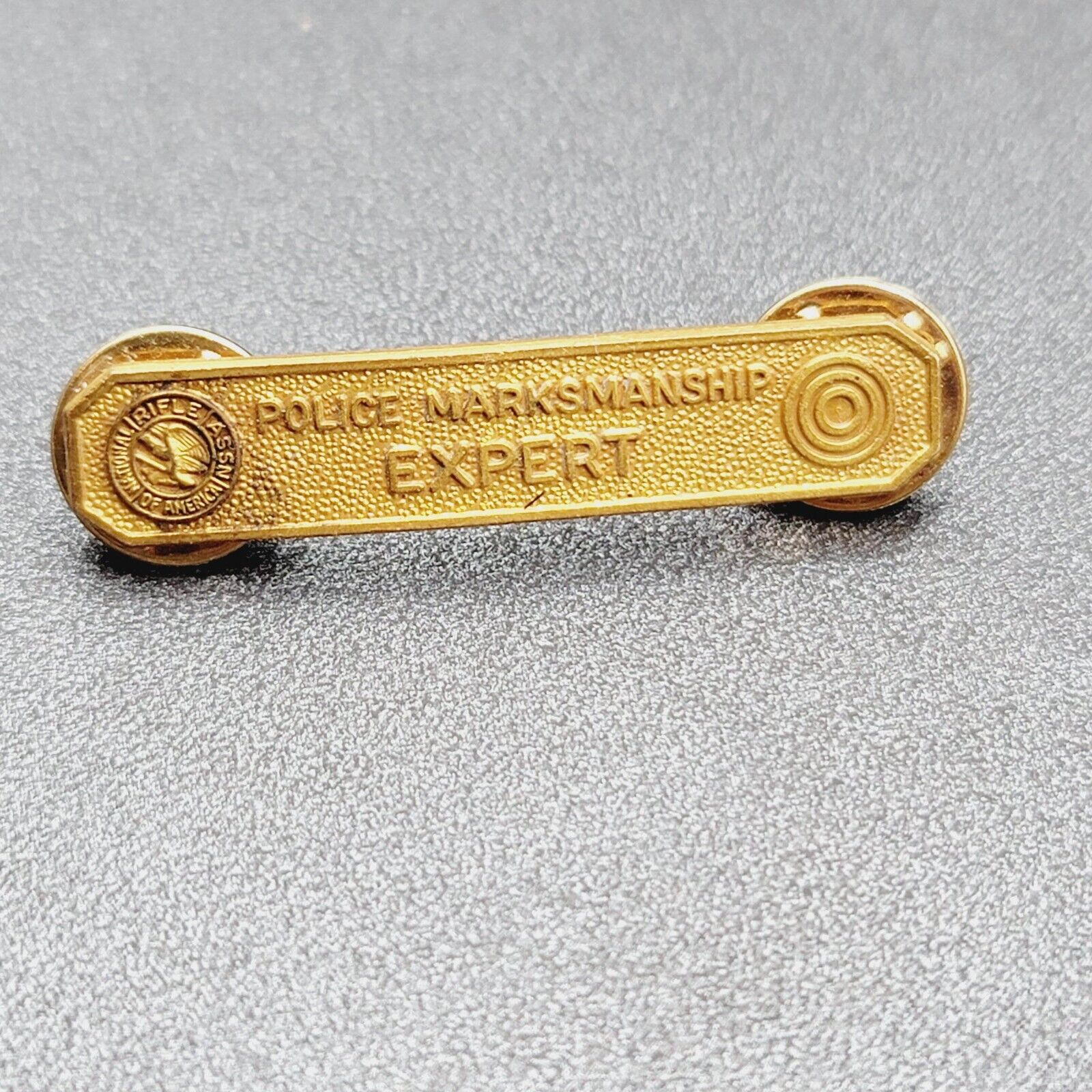 Vintage NRA Police Marksmanship Expert Pin Collectible Gold tone 1 5/8\