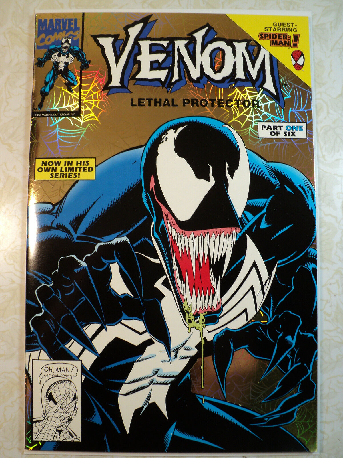 Venom Lethal Protector #1 Gold Variant NEAR FLAWLESS CGC-Ready 1993 Spider-Man