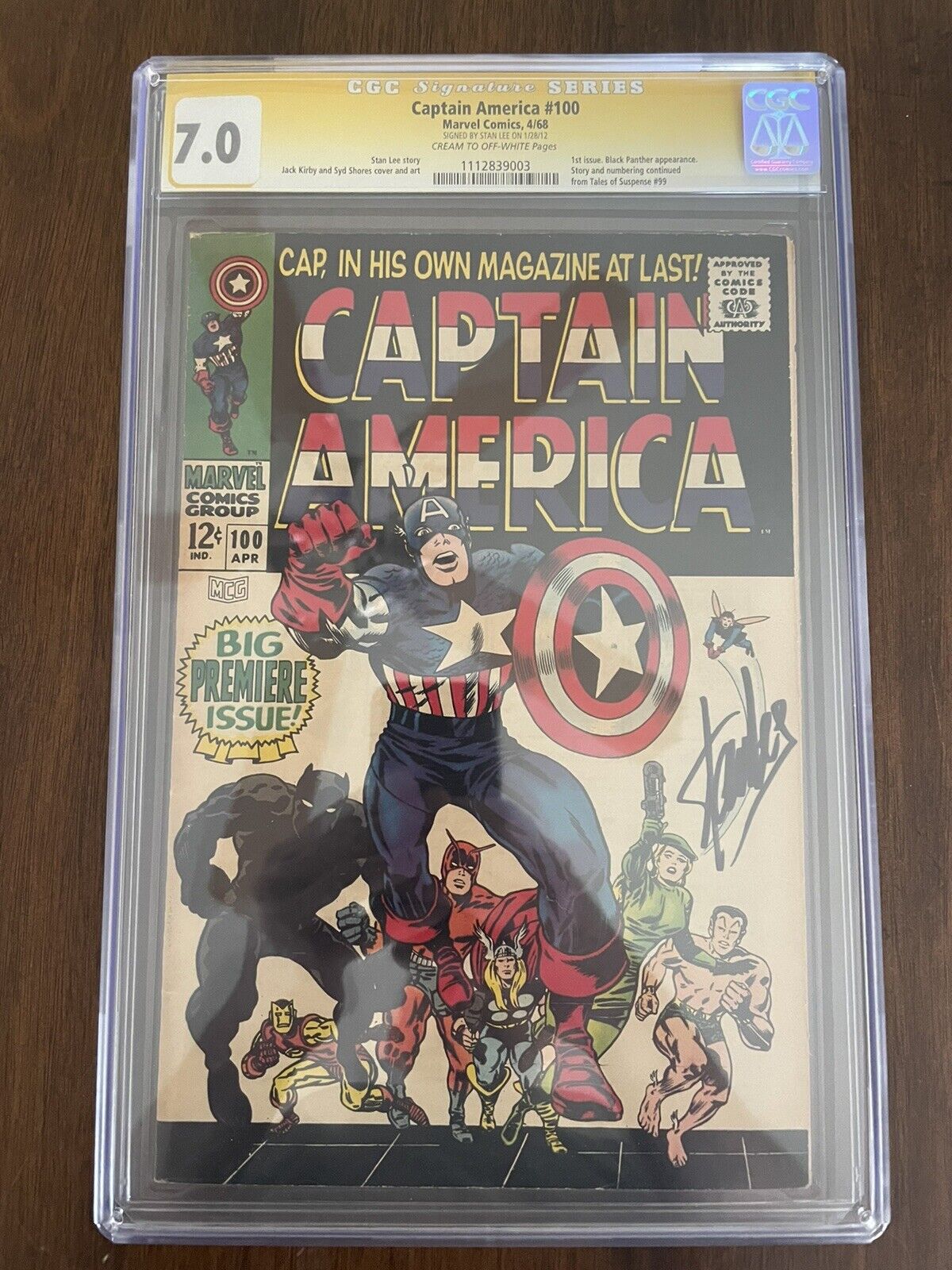 Marvel Captain America #100 CGC 7.0 SS Signature Series Stan Lee