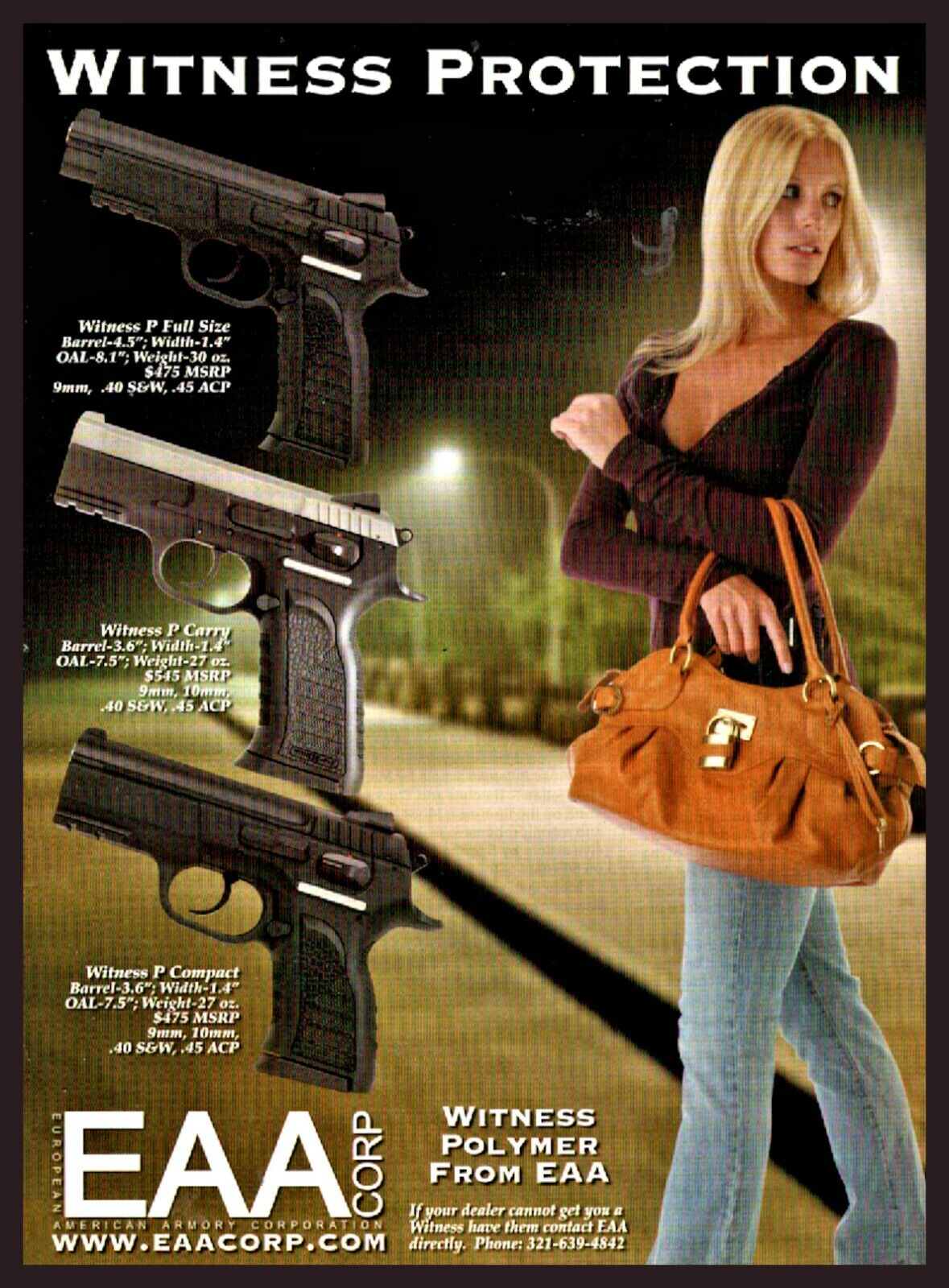 2008 EAA Witness P Full Size  Carry and Compact Pistol European American Arms AD