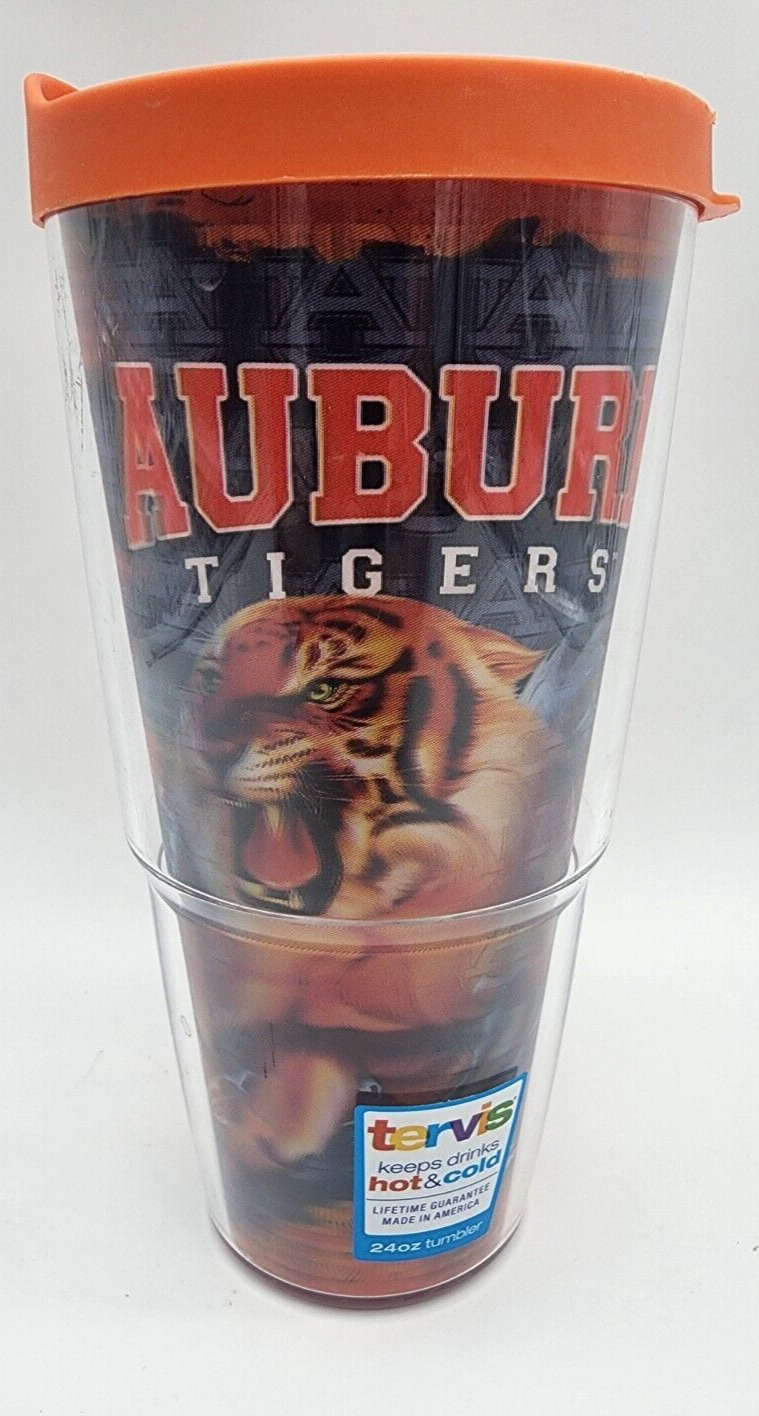 Tervis Tumbler Auburn Tigers AU 3D Wrap 24oz NEW with Used Lid