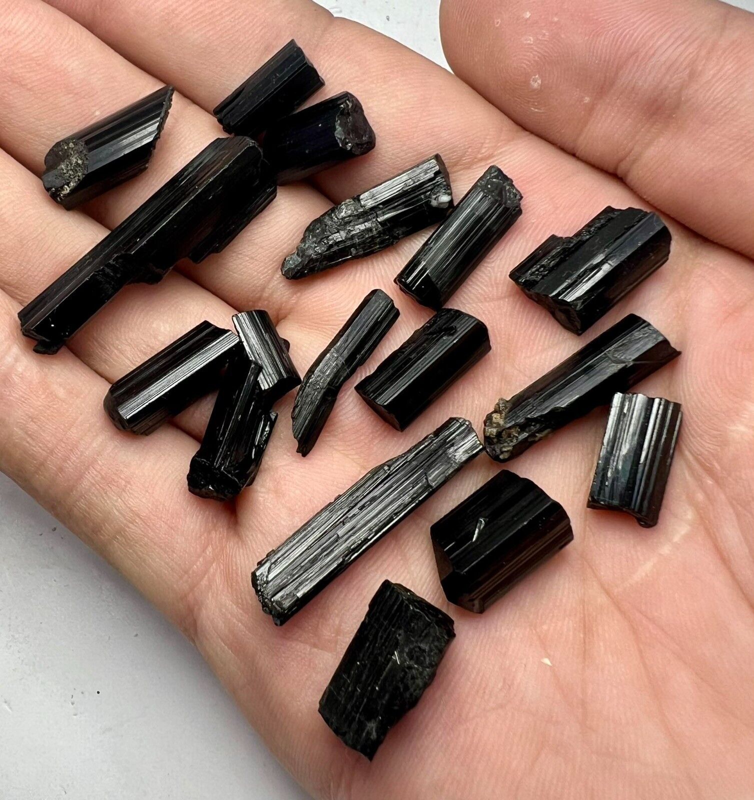 141 Carats Well Terminated Black Tourmaline Huge Crystals Rough Lot From @AFG