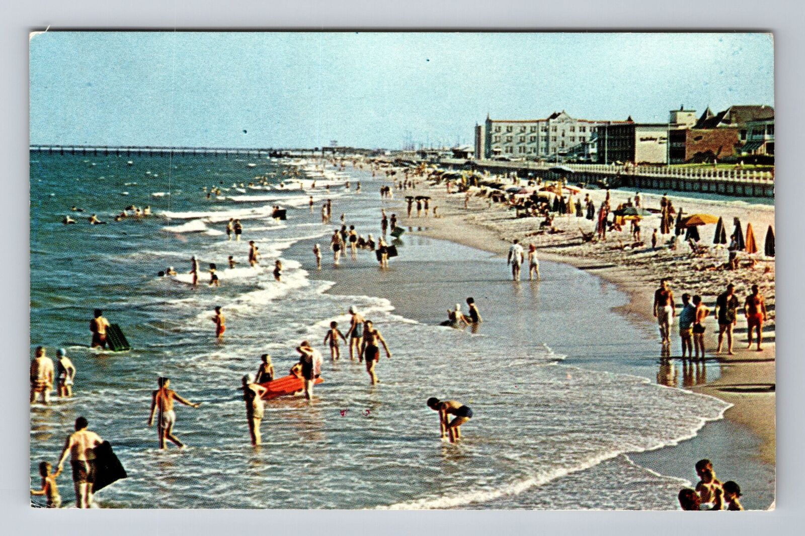 Virginia Beach VA-Virginia, Thousands Of Vacationers, Vintage c1970 Postcard
