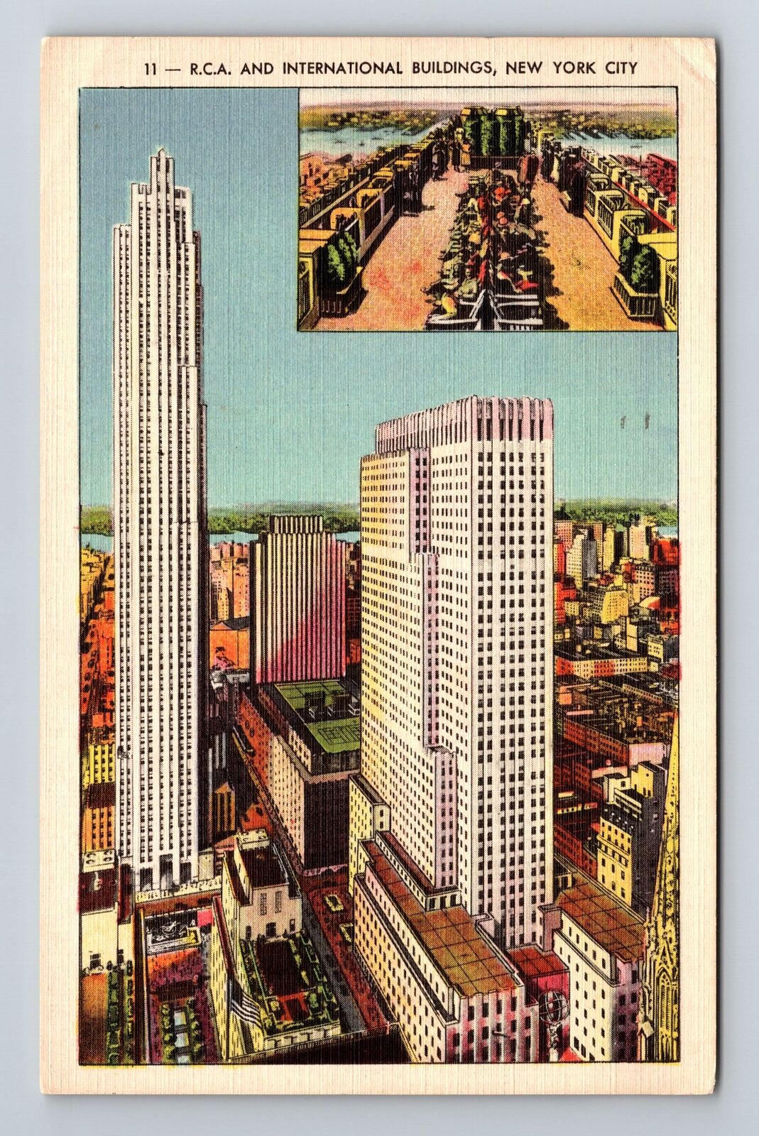 New York City NY R.C.A & International Buildings c1940 Vintage Postcard
