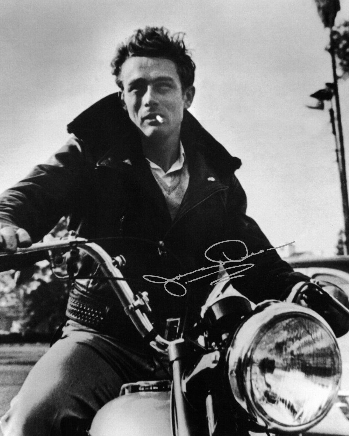 James dean On HIs Motorcycle  Vintage photo  8X10 a Rare find