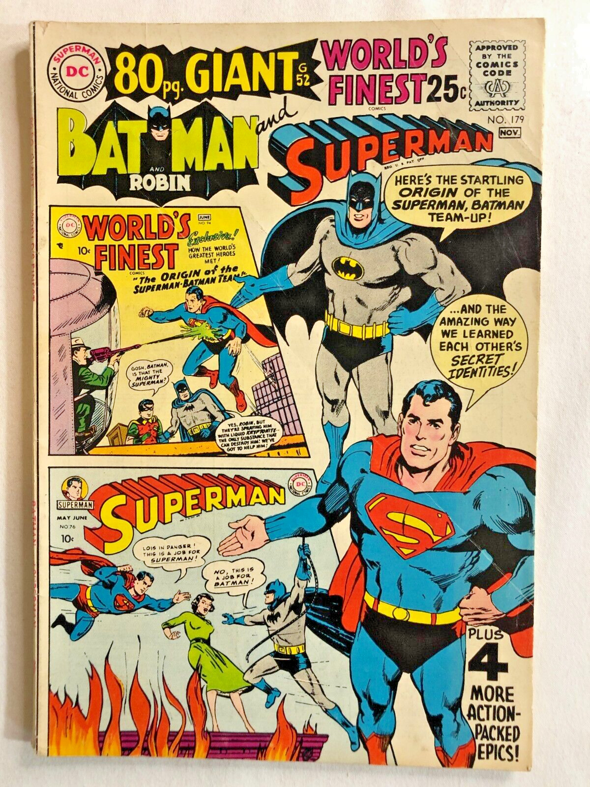 World's Finest Comics 179 DC Comics 1968 Vintage Silver Age Very Nice