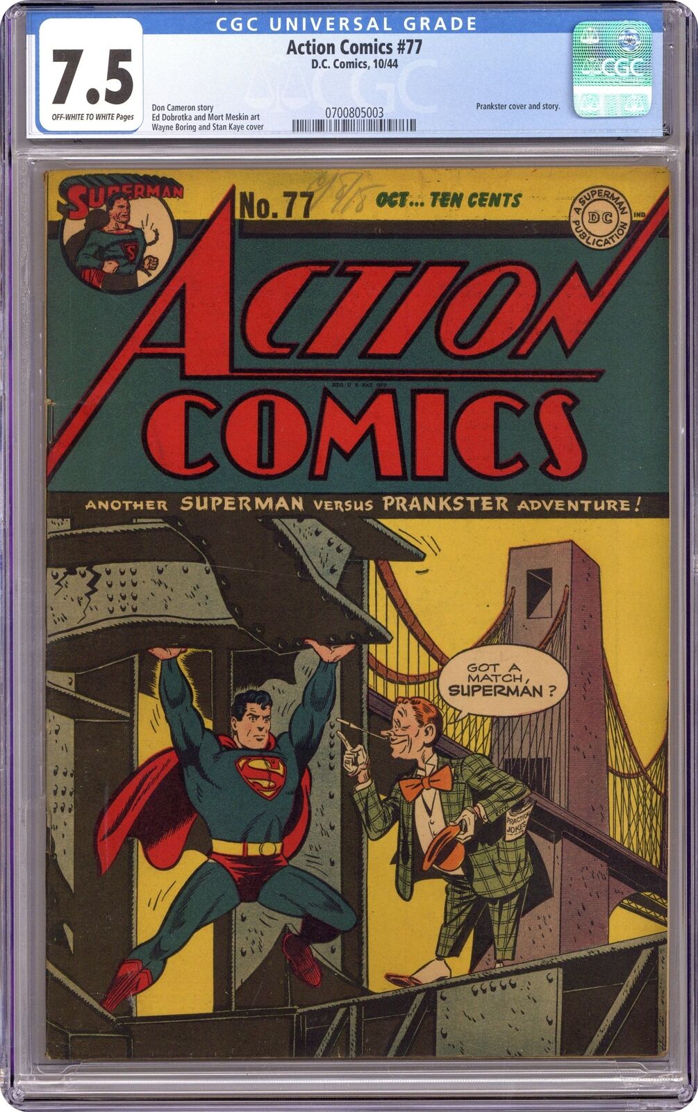 Action Comics #77 CGC 7.5 1944 0700805003