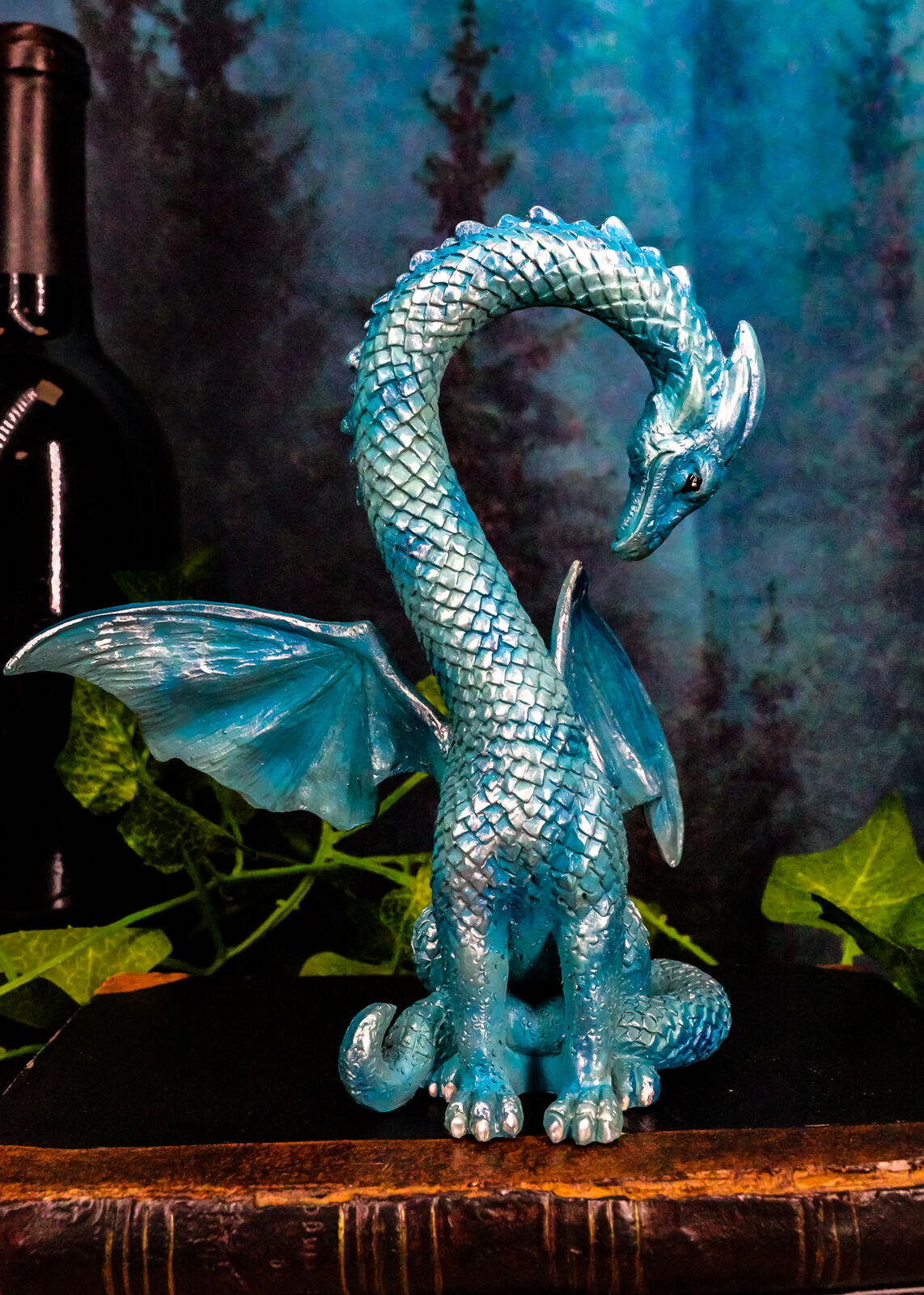 Ebros Valentine Cupid Love Blue Dragon Figurine 5.5