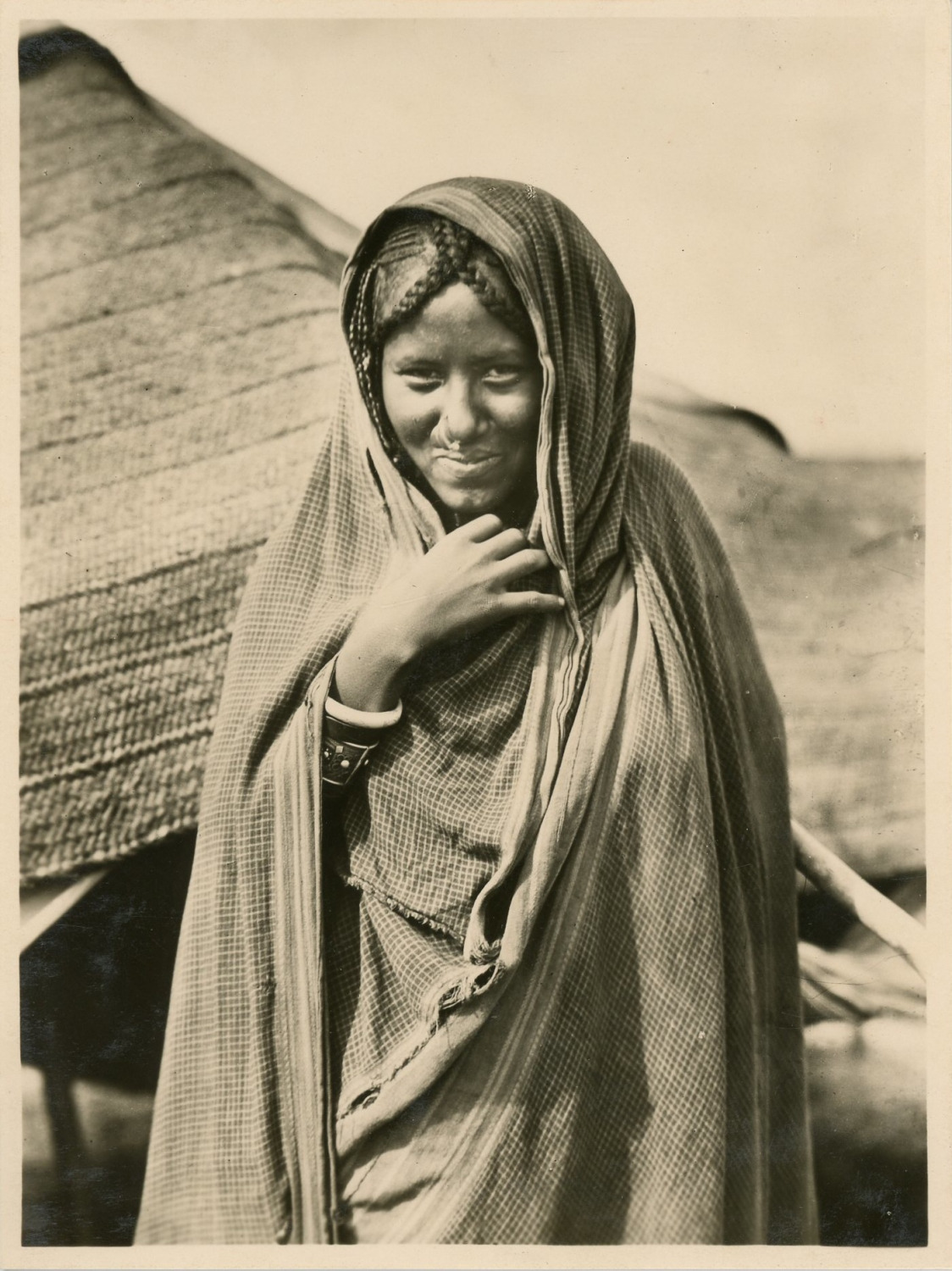 Eritrea, Eritrean girl from Sahil. Donna Habab Vintage Albumen Print. Vintage A