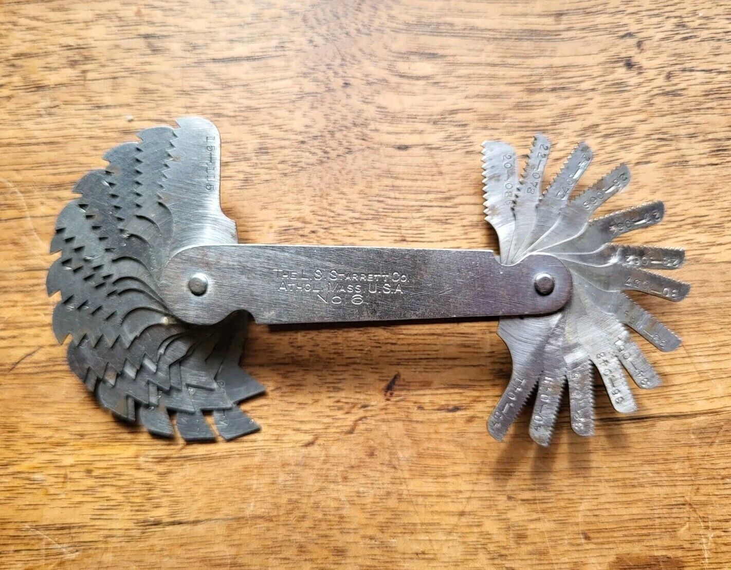 Vintage L. S. Starrett No. 6 Screw Pitch Gage Machinist Tool USA