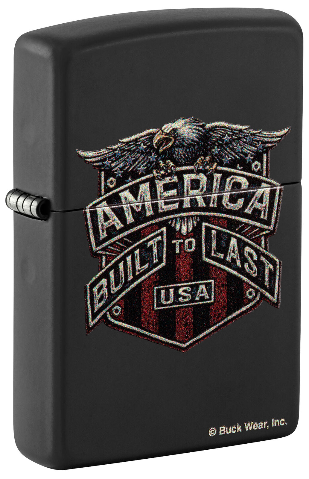 Zippo Buck Wear Eagle Design Black Matte Windproof Lighter, 46158