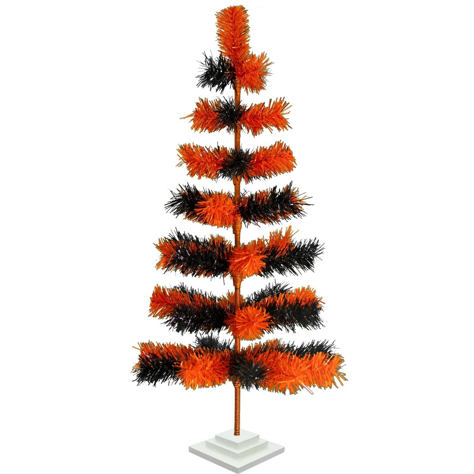 36\'\' Halloween Christmas Tree Tinsel Feather Style Holiday Tree 3FT Table-Top