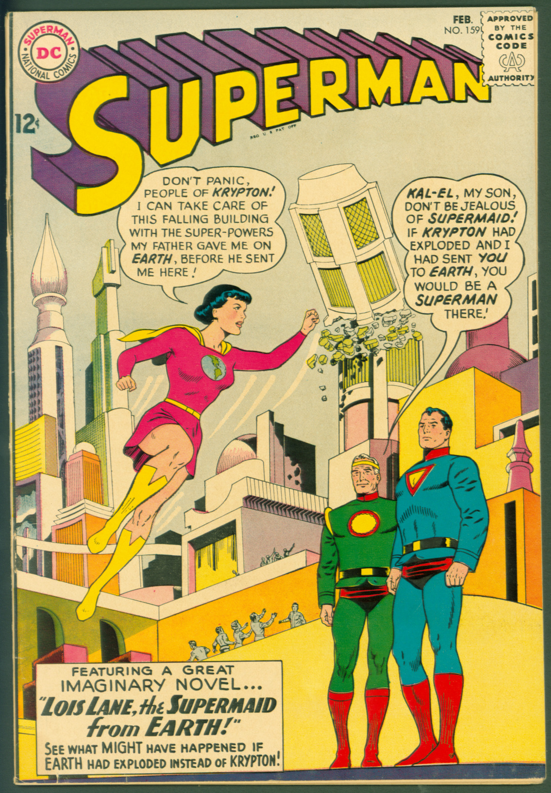 Vintage 1963 DC Comics Superman #159  VG/F  Lois Lane Supermaid from Earth
