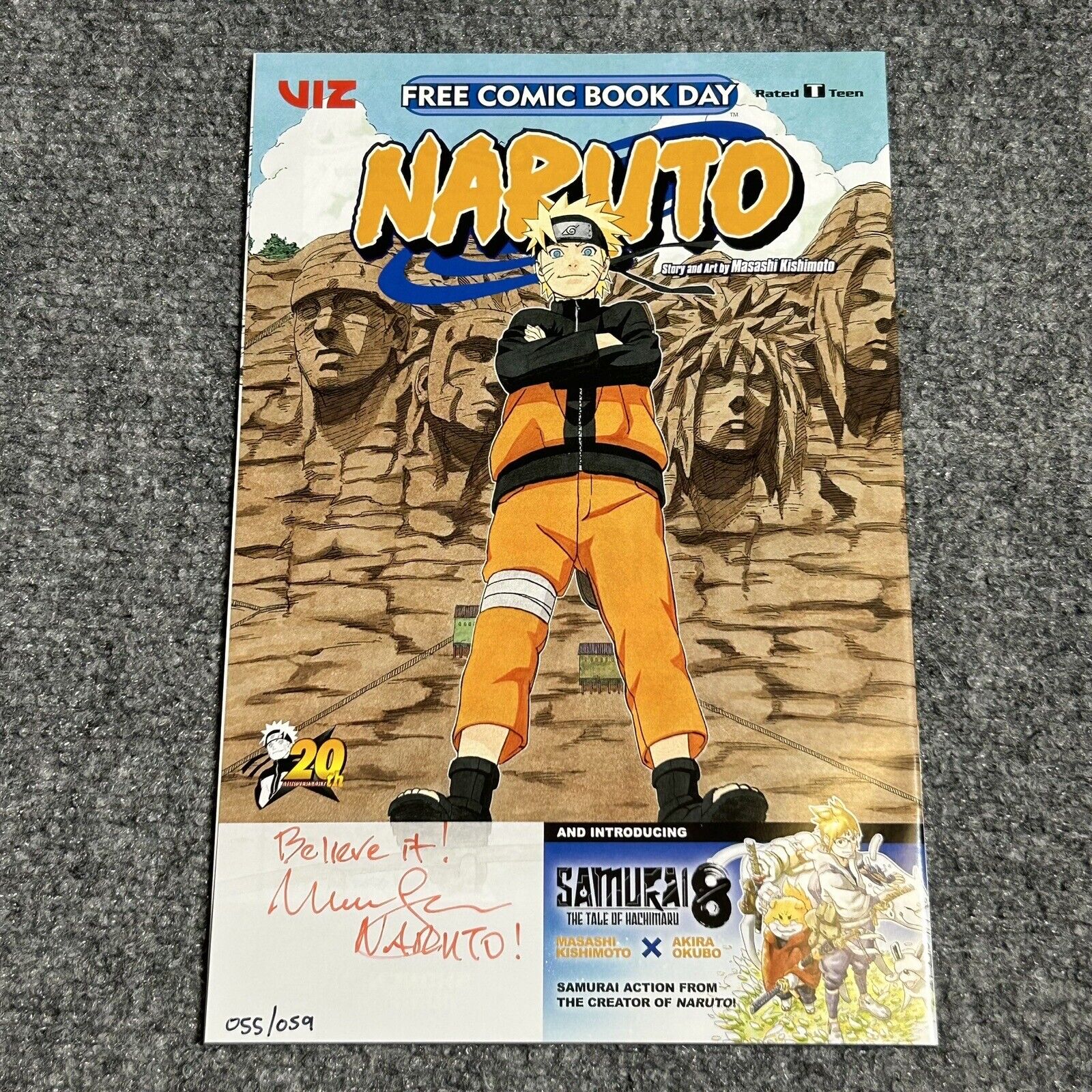 Naruto free comic book day issue FCBD 2020 Signed By Voice Maile Flanagan Anime