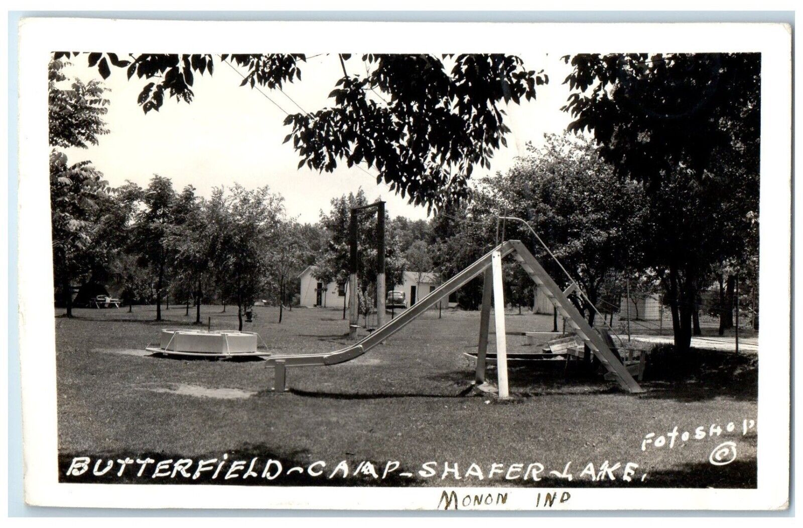 c1940\'s Butterfield Camp Shafer Lake Monon Indiana IN RPPC Photo Postcard
