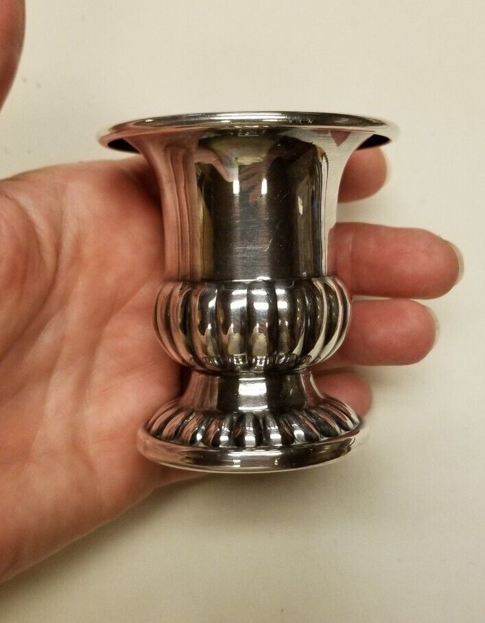 Vintage Canterbury Silverplate Small Cup Urn Toothpick  Holder 