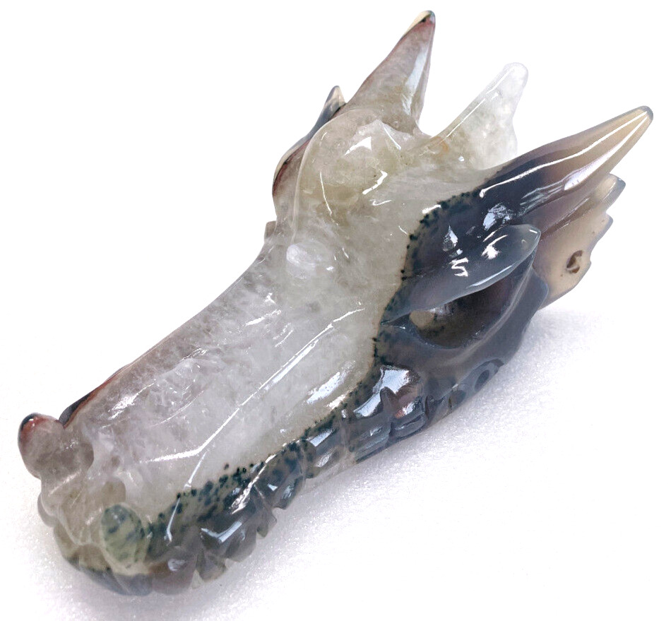 6.6\'\' Natural Geode AGATE Carved Realistic - Skulls Gemstone & Crystal