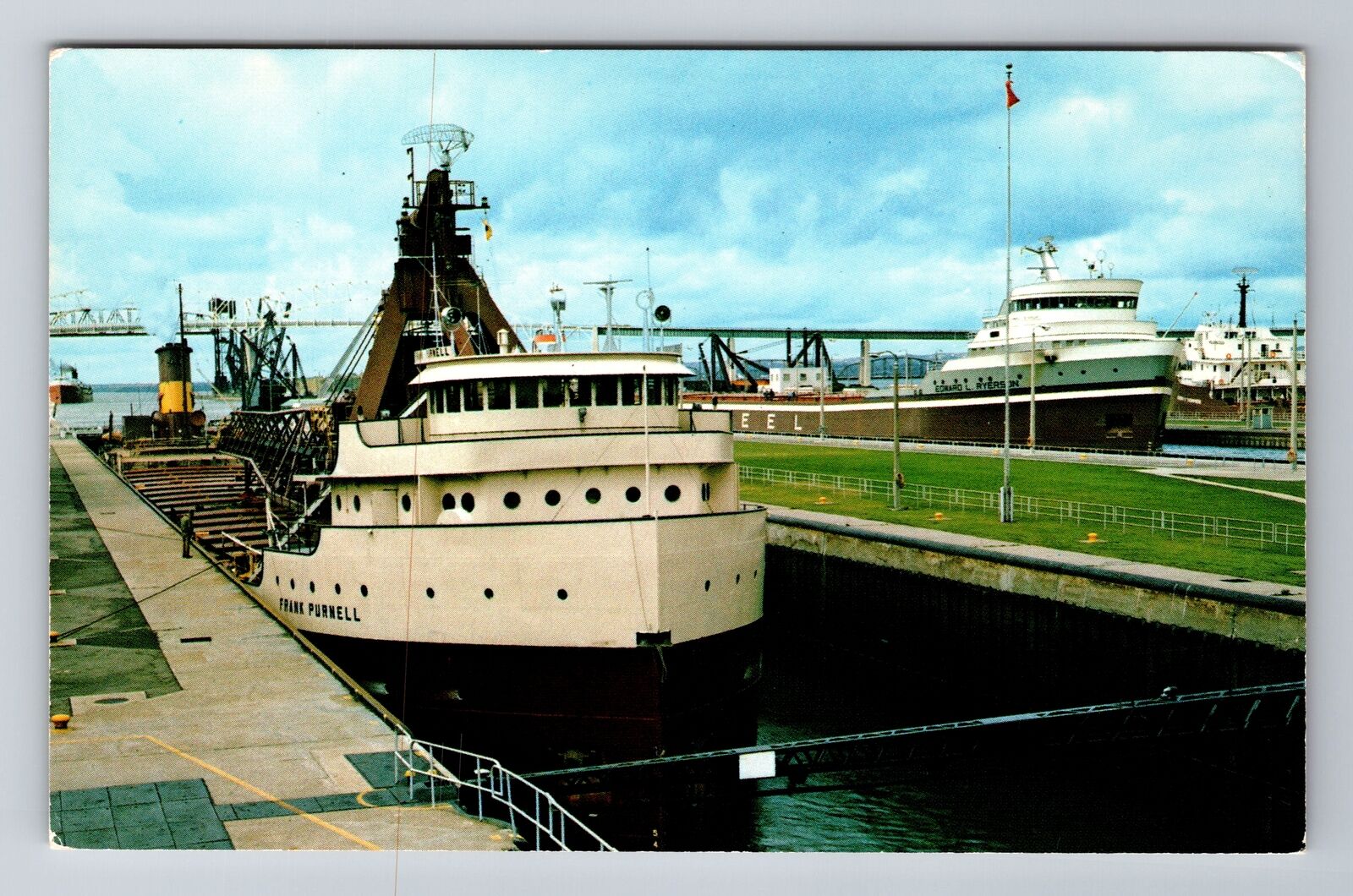 Sault Ste Marie MI-Michigan, The Soo Locks, Antique, Vintage Souvenir Postcard