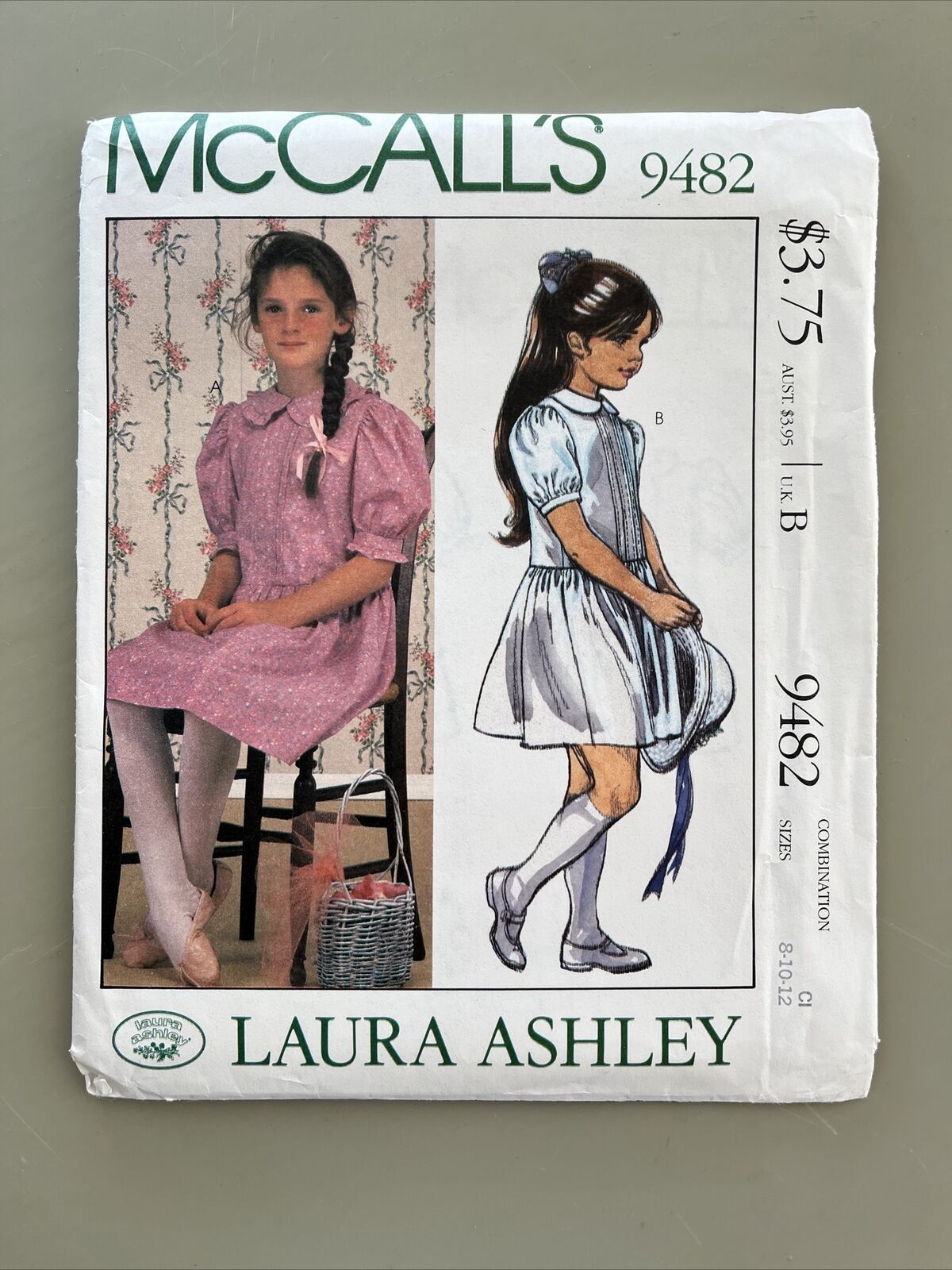McCalls 9482 Laura Ashley Dress Cottagecore  Front Tucks Size 8 10 12 UNCUT
