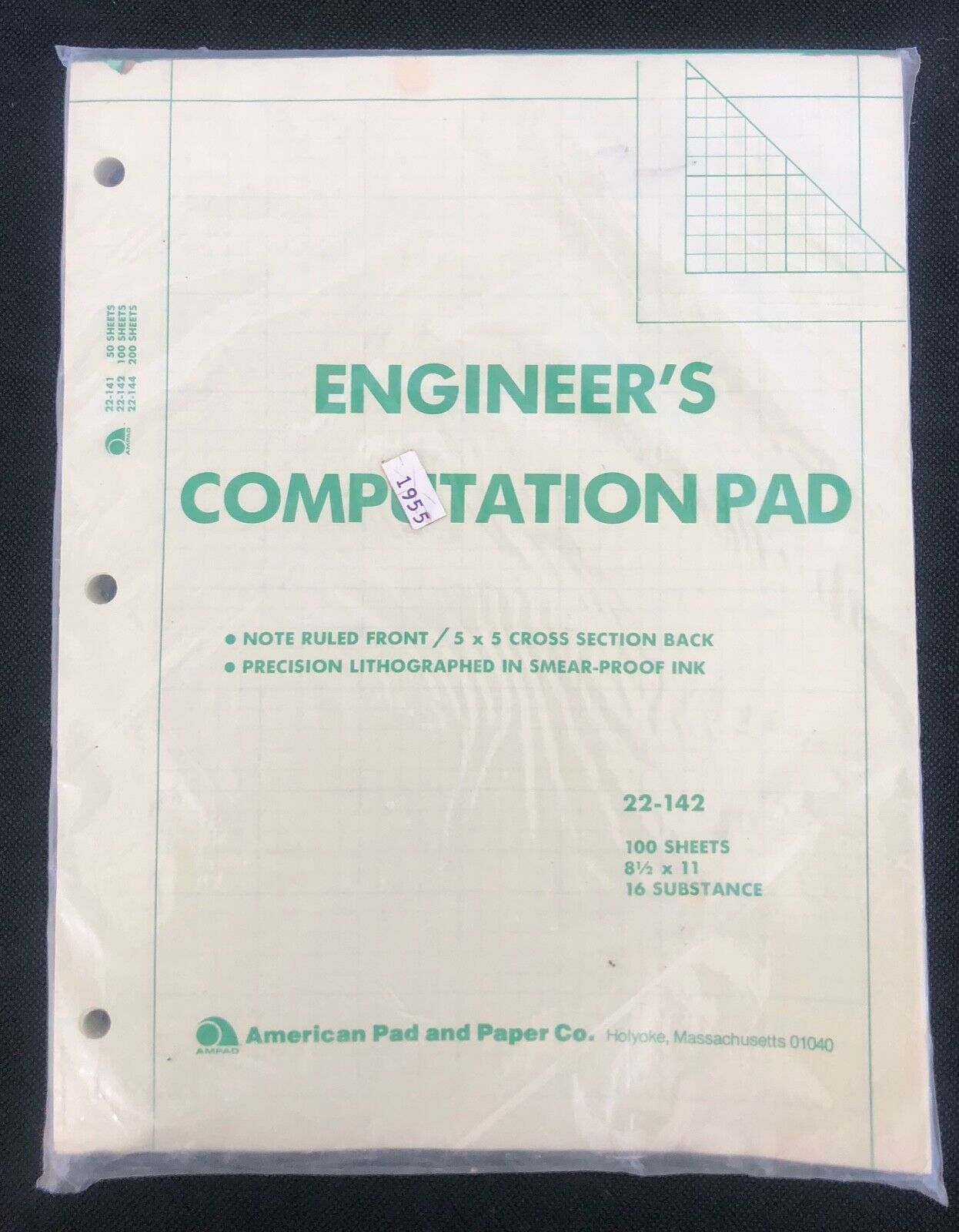 Vintage Engineer's Computation Pad - American Pad and Paper Co. Holyoke, MA