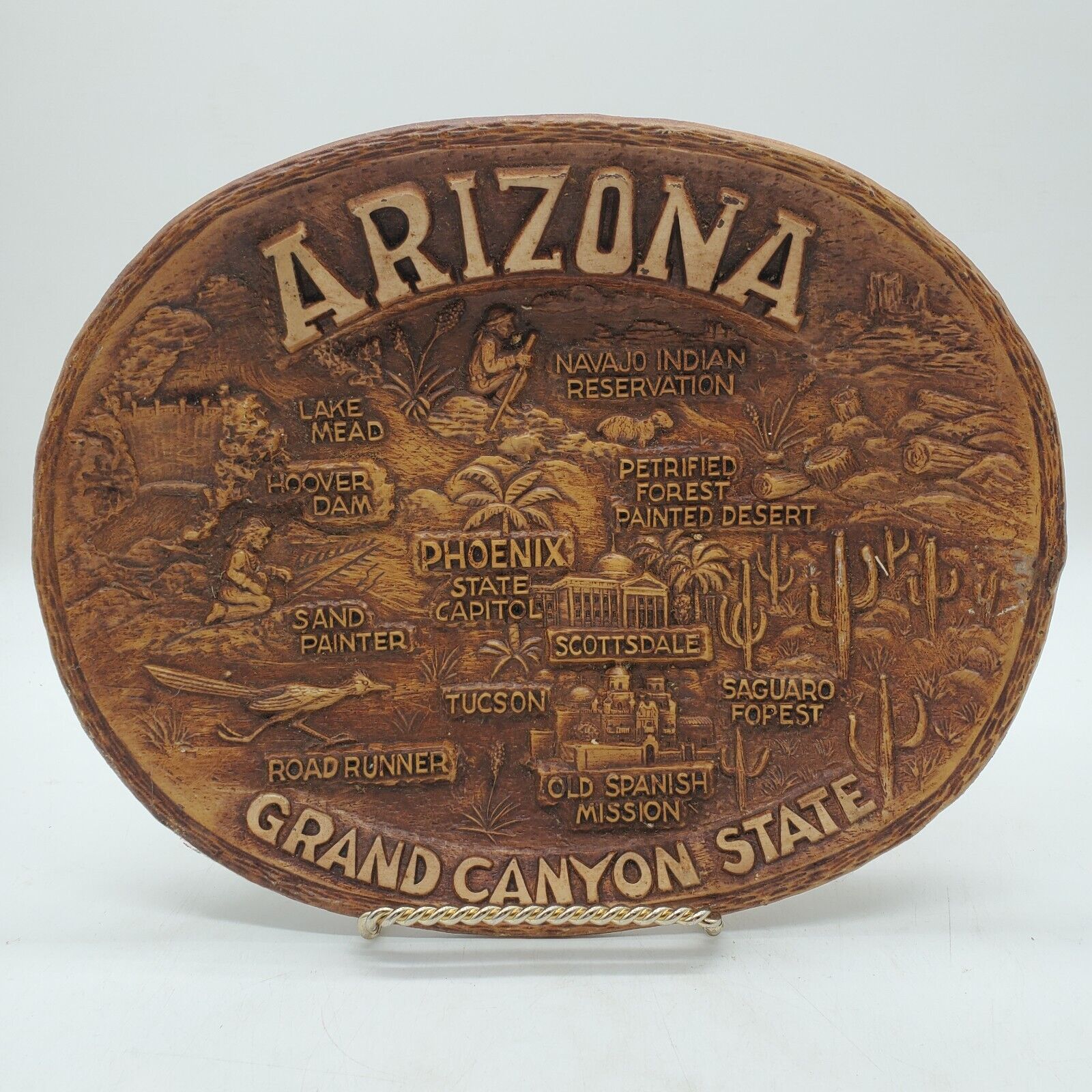 Vintage TACO USA Arizona Grand Canyon Phoenix Saguaro 3D Plate Tray Collectible