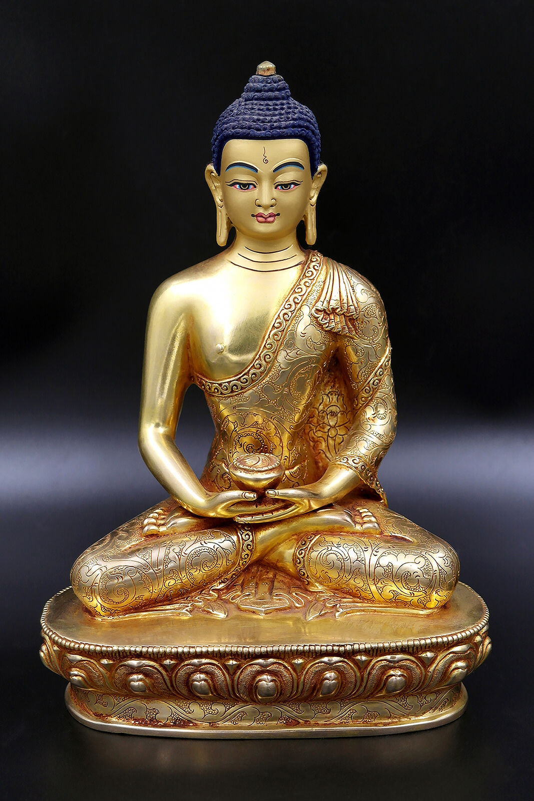 Elegant hand carved Gold Plated Amitabha Buddha Statue 9\
