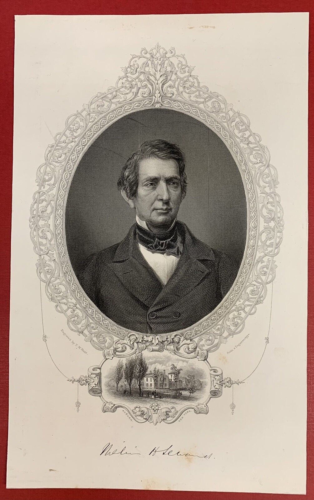 William H. Seward and his Home, Engraving by T.W. Hunt, from a Daguerreotype