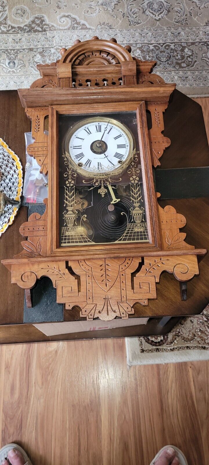 New Egland made 1880's antique Walnut chime clock