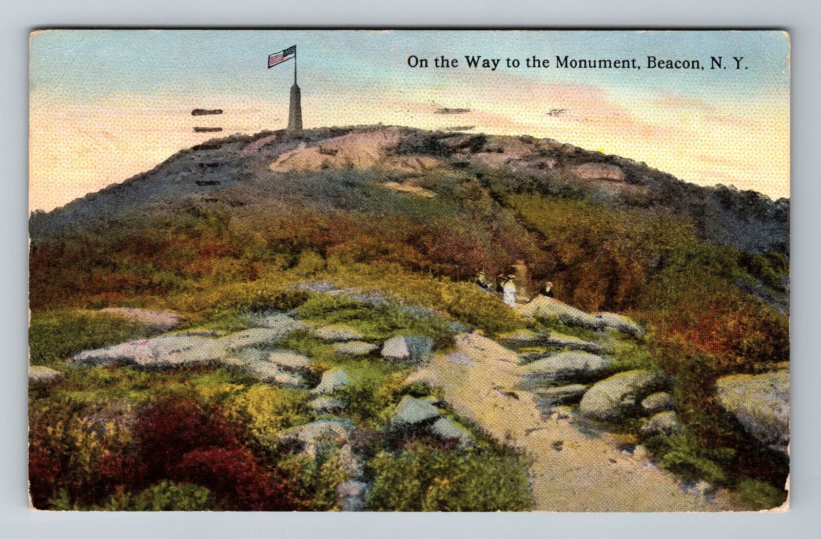 Beacon NY-New York, On The Way To Monument, c1921 Vintage Souvenir Postcard