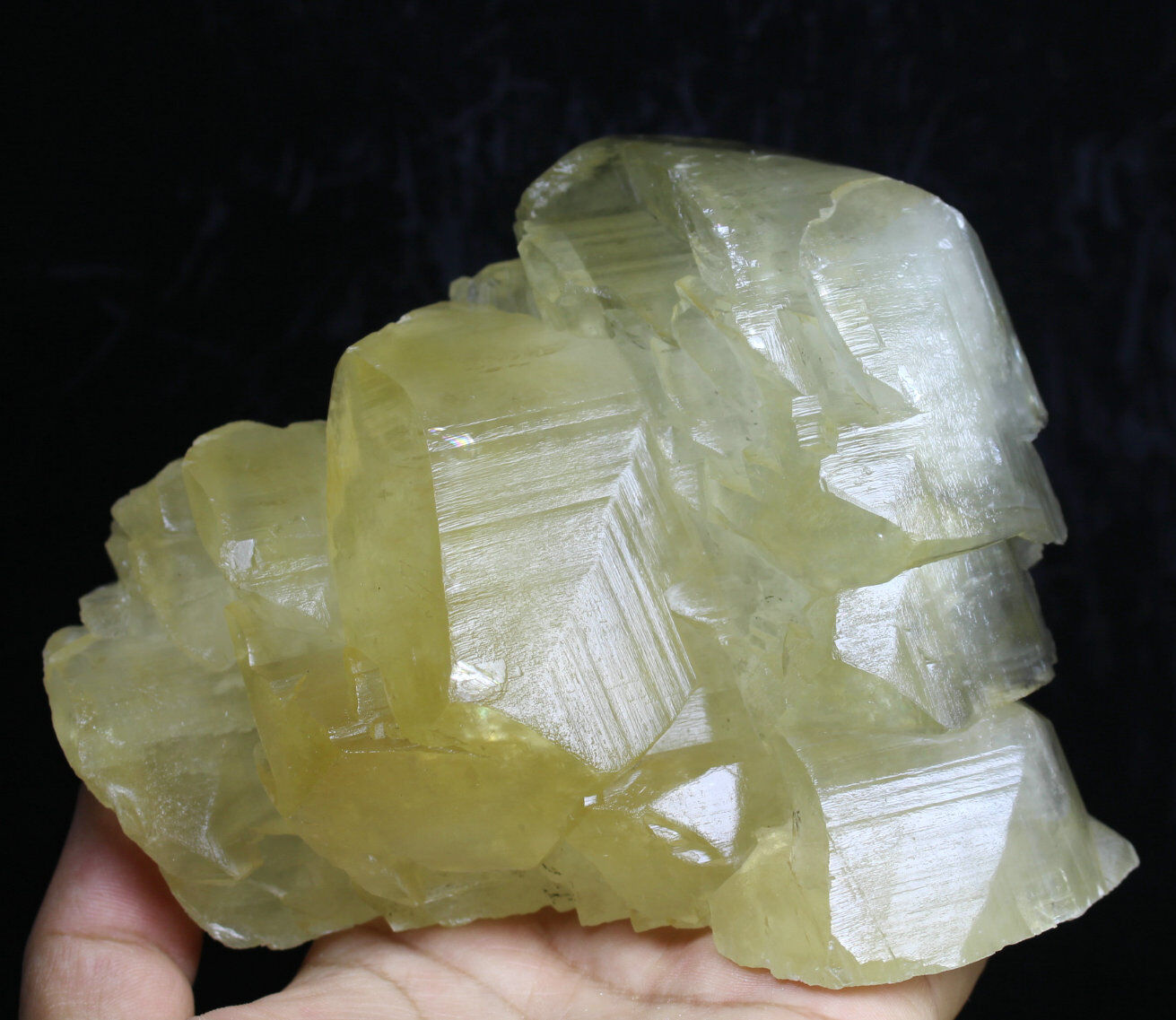 3.06 lb New find natural yellow Calcite Crystal cluster mineral specimen / China