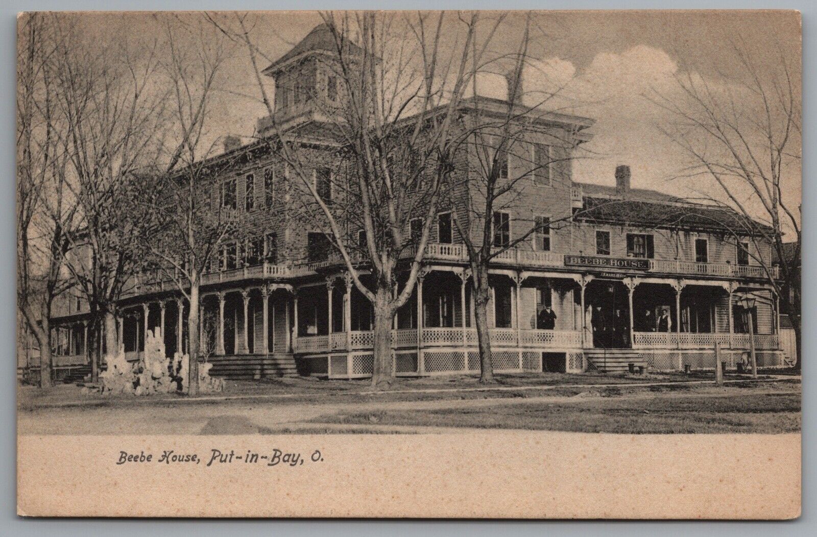 Put In Bay Ohio Beebe House Hotel c1905 UDB Postcard