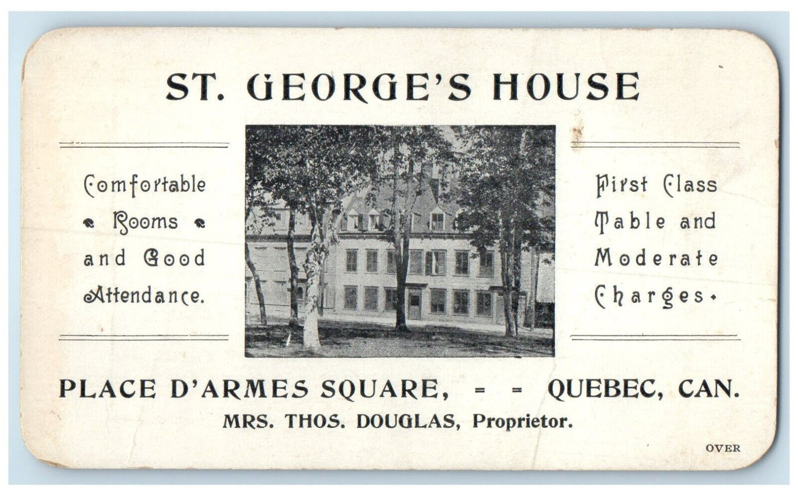 c1920's St. George's House Place D'Armes Square Quebec Canada Postcard