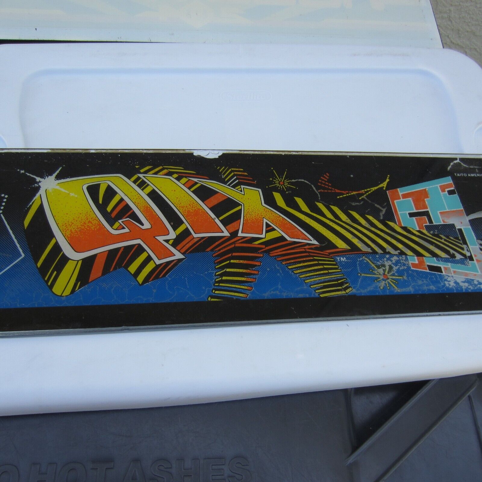 Vintage  Q I X  Tempered Glass Pinball Marquee sign TAITO 1981  RARE