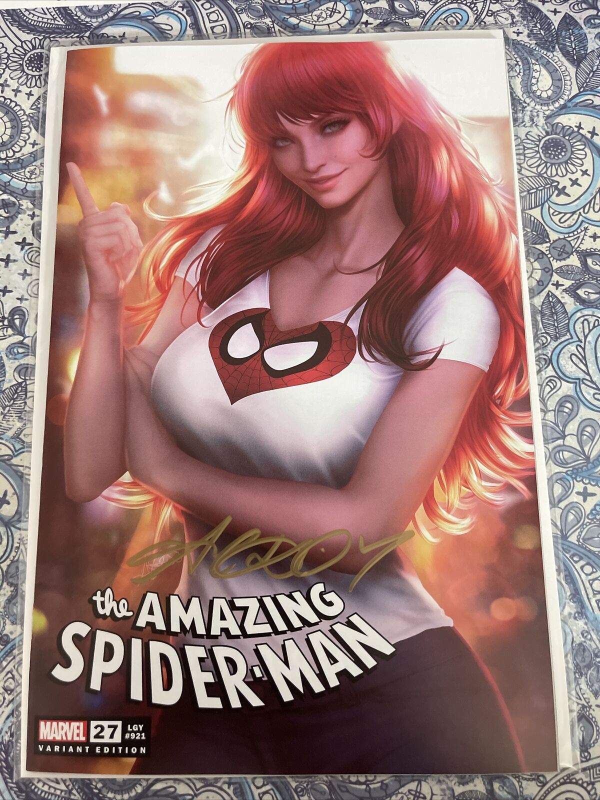 AMAZING SPIDER-MAN #27 ARIEL DIAZ SIGNED MARY JANE WATSON VARIANT COVER 2024