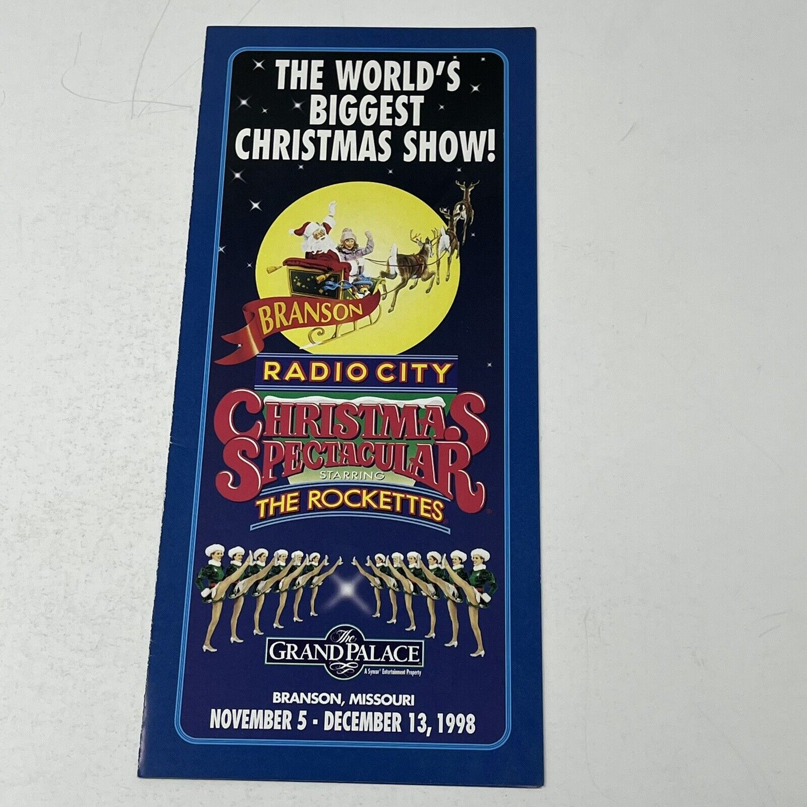 1998 Radio City Christmas The Rockettes Theater Show Brochure Souvenir Branson