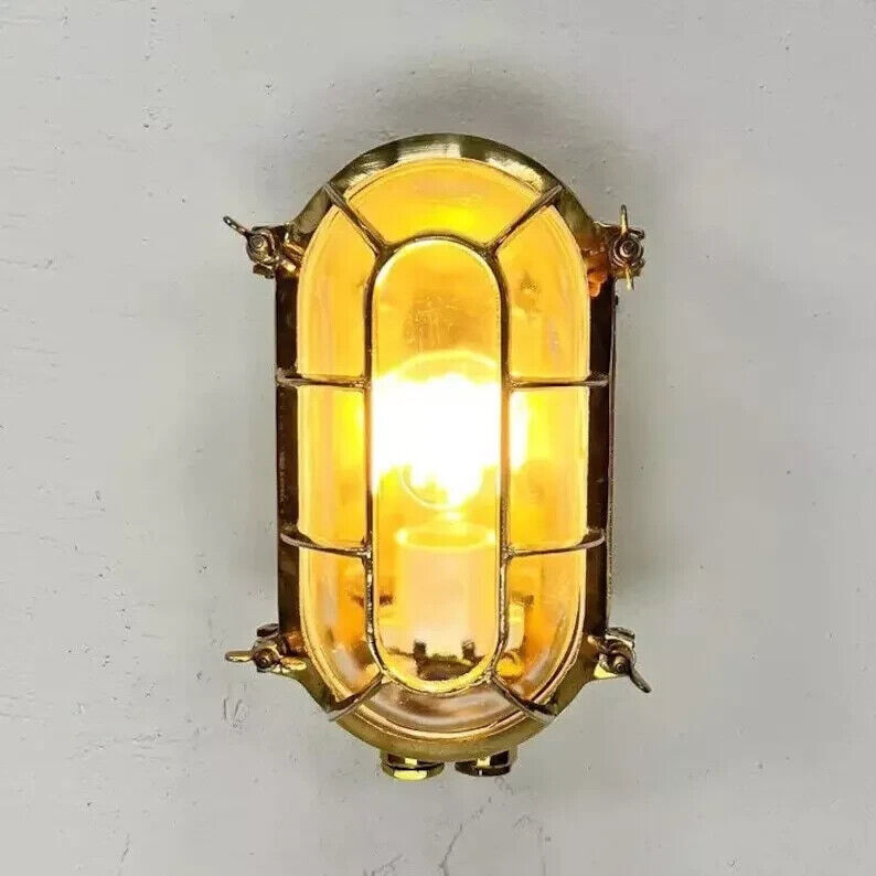 Nautical Antique Outdoor Brass Ship Oval Light - Maritime Lighting