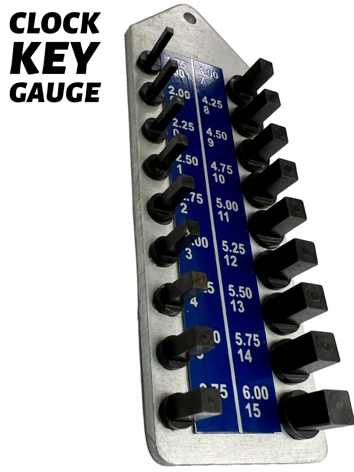Gauge for Clock Keys Measurement with Nos. And MM. 1.75mm to 6 mm, Watchmaker