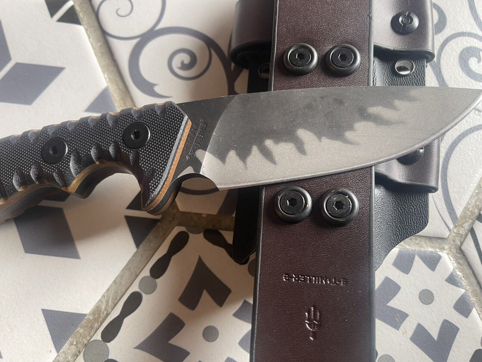 Miller Bros Blades Z Wear Custom Leather Kydex Fixed Blade Knife M27